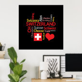 My Favoris Swiss Things Funny Poster (Bureau à domicile)