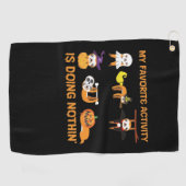 My Favorite Activity Is Doing Nothin' Retro Sloth  Golfhanddoek (Horizontaal)