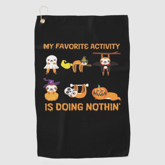 My Favorite Activity Is Doing Nothin' Retro Sloth  Golfhanddoek (Voorkant)