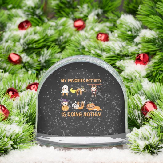 My Favorite Activity Is Doing Nothin' Retro Sloth Sneeuwbol (Kerstmis)