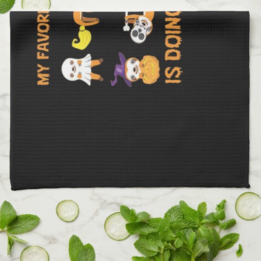 My Favorite Activity Is Doing Nothin' Retro Sloth Theedoek (Gevouwen)