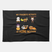 My Favorite Activity Is Doing Nothin' Retro Sloth Theedoek (Horizontaal)