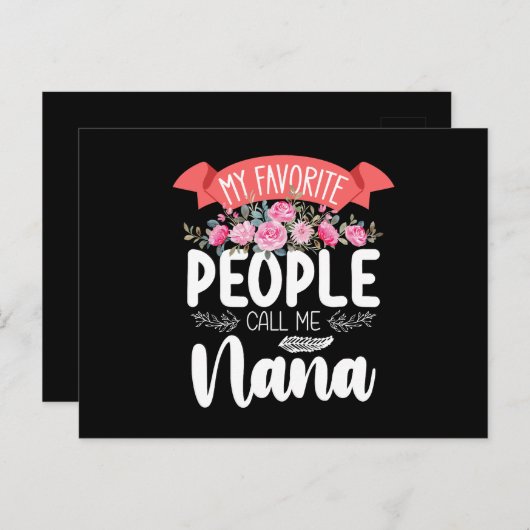 My Favorite People Call Me Nana Mother's Day Briefkaart (Voorkant / Achterkant)