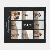 My Favorite Person Modern Script 8 Photo Monogram Fleece Deken (Voorkant (Horizontaal))