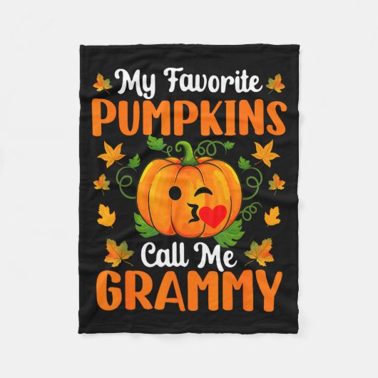My Favorite Pumpkins Call Me Grammy Shirt Funny Ha Fleece Deken (Voorkant)