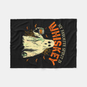 My Favorite Srit Is Whiskey Funny Ghost Halloween  Fleece Deken (Voorkant (Horizontaal))