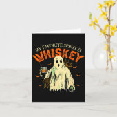 My Favorite Srit Is Whiskey Funny Ghost Halloween Kaart (Gele Bloem)