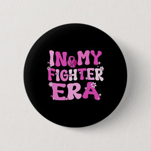 My Fighter Era Groovy Borstkanker Bewustzijn Pink Ronde Button 5,7 Cm