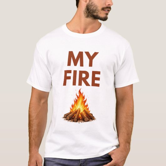 My Fire Minimal Flame Mens T Shirt (Voorkant)