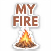 My Fire Minimal Flame Vinyl Sticker (Voorkant)
