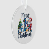 My First 1st Christmas Blue Baby Boy Xmas Snowman (devant)