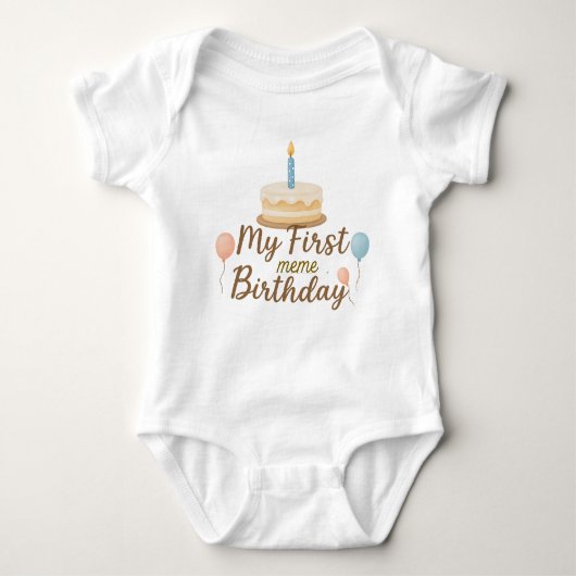 My First Birthday Custom Baby Bodysuit (Voorkant)