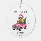 My First Car Personalized Name & Year Keramisch Ornament (Links)