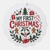 My First Christmas 1st Xmas Family Matching Baby Ornament Kaart (Voorkant)
