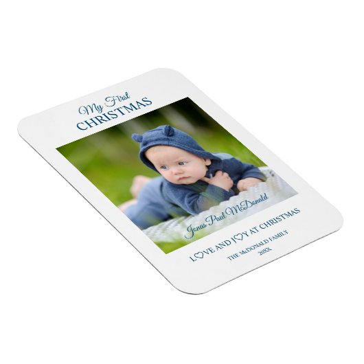My First Christmas Babies Custom Photo Keepsake Magneet (Rechterzijde)