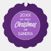 My First Christmas Cat Ornament Kaart (Achterkant)