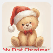 My First Christmas Cute Baby Holiday Sticker (Voorkant)