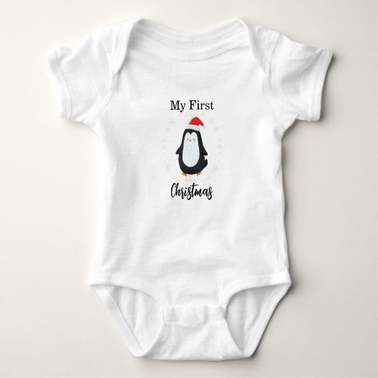 My First Christmas Cute Penguin Romper (Voorkant)