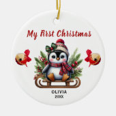 My First Christmas Penguin Ceramic Ornament (Voorkant)