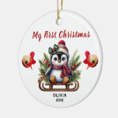 My First Christmas Penguin Ceramic Ornament (Links)
