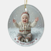 My First Christmas Personalized Photo Keramisch Ornament (Links)
