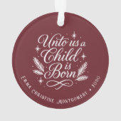 My First Christmas Personalized Photo Ornament (achterkant)