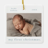 My First Christmas Simple Baby Photo Keramisch Ornament (Voorkant)