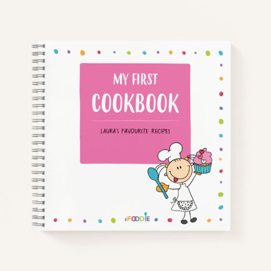 "MY FIRST COOKBOOK" Livre de recettes personnalisé (Devant)