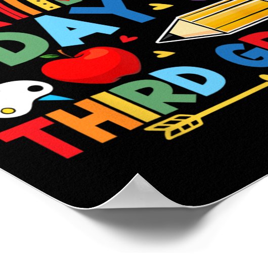 My First Day Of 3rd Grade Third Grade Rainbow  Poster (Hoek)