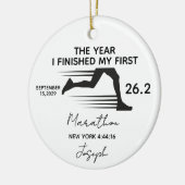 My First Marathon 26.2 Custom Name & Photo Keramisch Ornament (Links)
