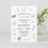 My First Rodeo Cowboy Birthday Kaart (Staand voorkant)