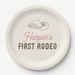 My First Rodeo Personalized Pink Cowgirl Birthday Papieren Bordje