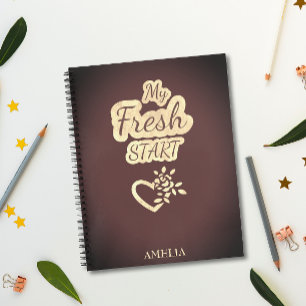 My Fresh Start modern trendy Maroon Rood en Beige Notitieboek