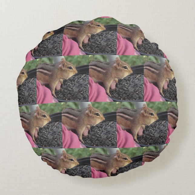 My Friend Chippy Round Pillow Rond Kussen (Achterkant)
