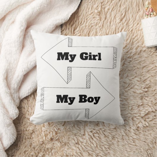 My Girl & My Boy" Coussin décoratif - Une douce to (Couverture)
