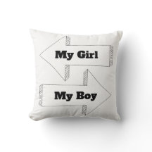 My Girl & My Boy" Coussin décoratif - Une douce to