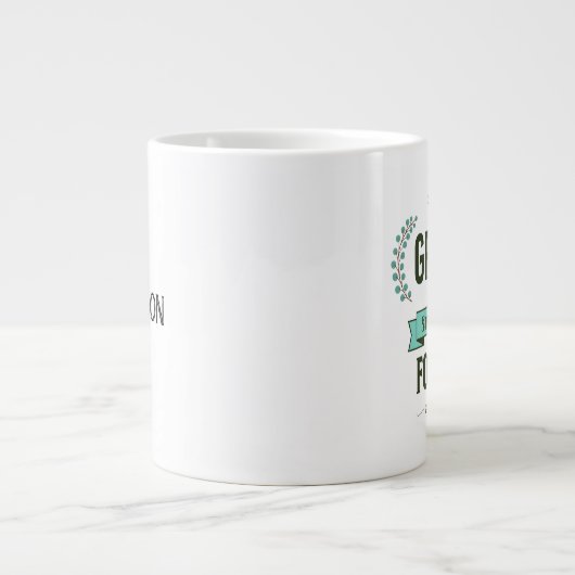 My Grace is Sufficient Scripture Teal Extra Grote Beker (Voorkant)