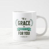 My Grace is Sufficient Scripture Teal Extra Grote Beker (Rechts)