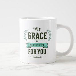My Grace is Sufficient Scripture Teal Extra Grote Beker