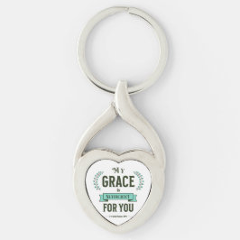 My Grace is Sufficient Scripture Teal Sleutelhanger