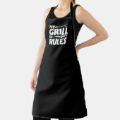 My Grill My Rules Funny BBQ Logo Black Schort (Insitu)