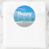 My Happy Place Belle Plage Sticker rond (Sac)