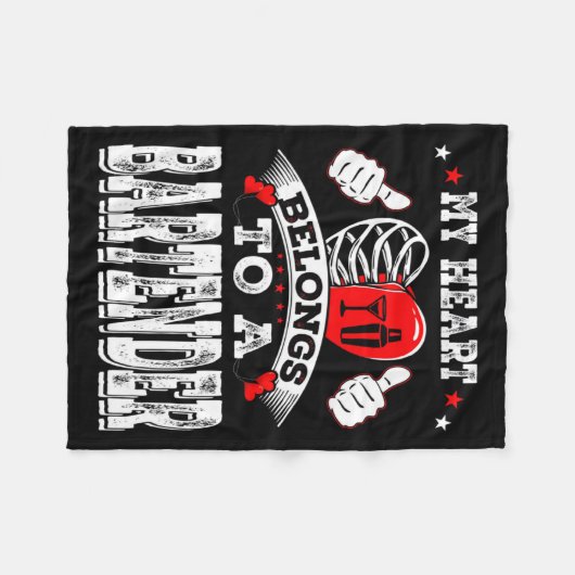 My Heart Belongs To A Bartender Valentine Day  Fleece Deken (Voorkant (Horizontaal))