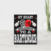 My Heart Belongs To A Bartender Valentine Day  Kaart (Voorkant)