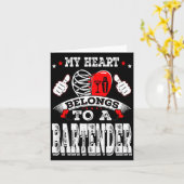 My Heart Belongs To A Bartender Valentine Day Kaart (Gele Bloem)