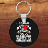 My Heart Belongs To A Bartender Valentine Day  Sleutelhanger (Voorkant)