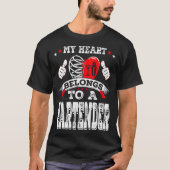 My Heart Belongs To A Bartender Valentine Day T-shirt (Voorkant)