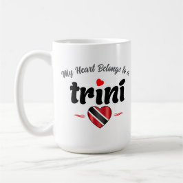 My Heart Belongs to a Trini Pink Text Koffiemok