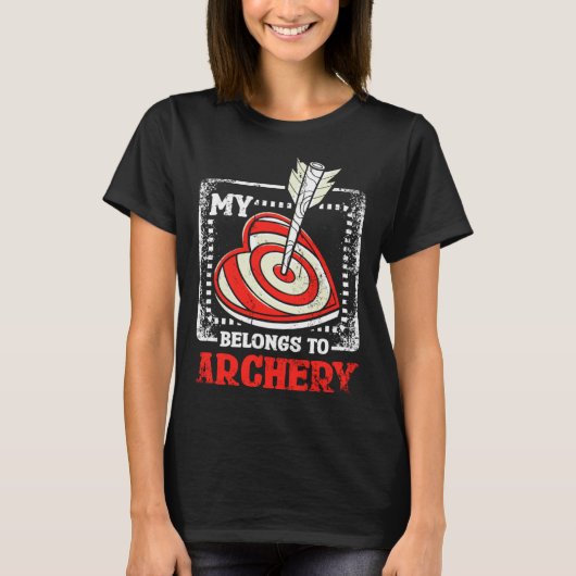 My Heart Belongs To Archery T-shirt (Voorkant)