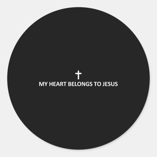 My Heart Belongs To Jesus Subtle Minimal Christian Ronde Sticker (Voorkant)